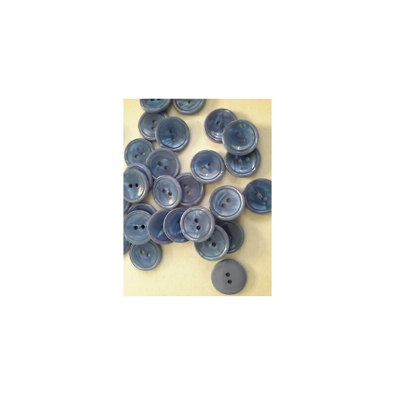 n 60 bottoni rotondi in plastica colore azzurro cm 1,8 a 2 fori
