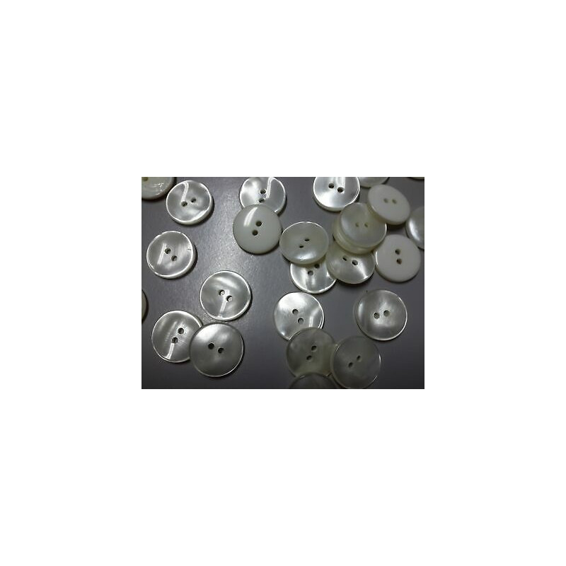n 10 bottoni rotondi in plastica colore bianco trasparente cm 2 a 2 fori