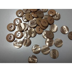 n 10 bottoni rotondi in plastica colore marroncino cm 1,40 a 2 fori