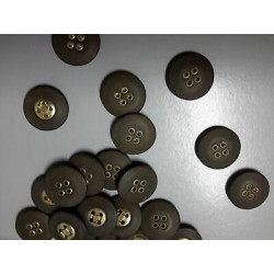 n 10 bottoni rotondi in plastica colore marrone e oro cm 2 a 4 fori