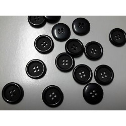 n 10 bottoni rotondi in plastica colore nero cm 1,6 a 4 fori