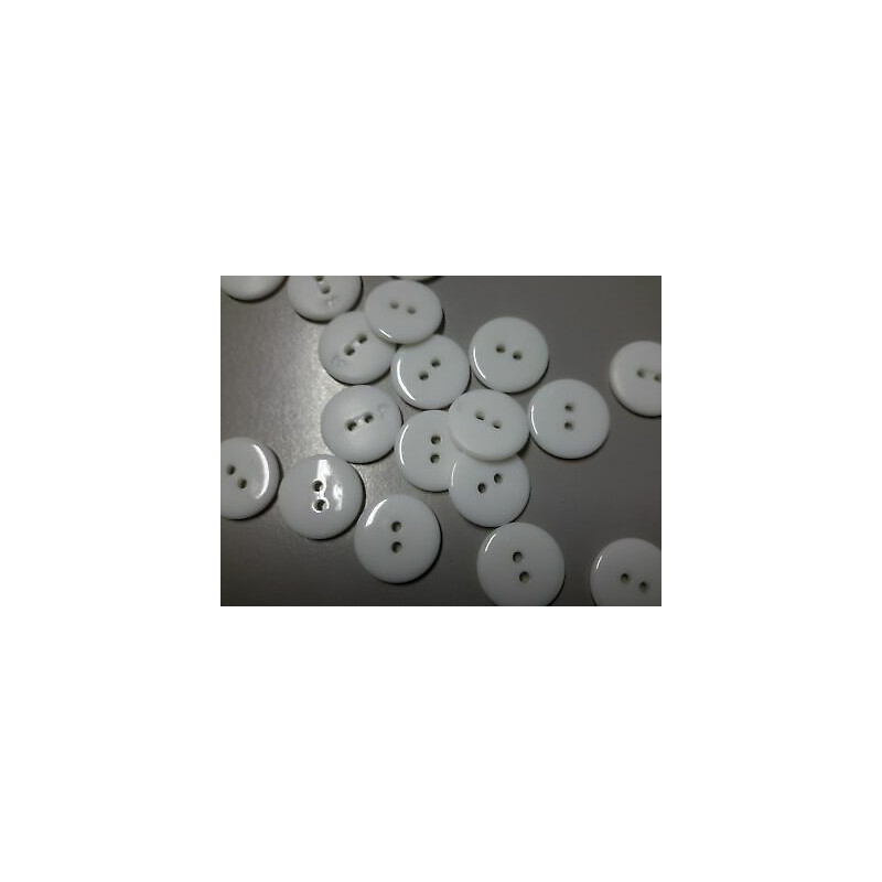 n 10 bottoni rotondi in plastica colore bianco cm 2 a 2 fori
