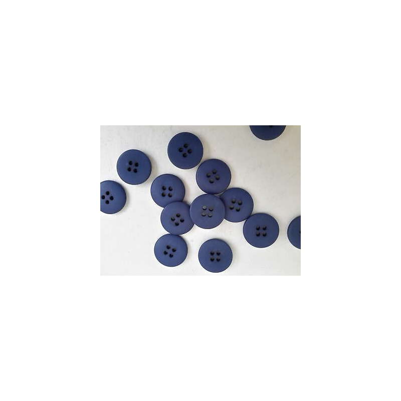 n 10 bottoni rotondi in plastica colore blu opaco cm 2 a 4 fori