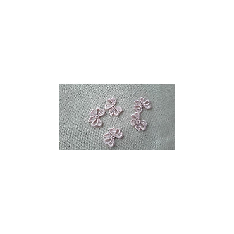 n. 5 Applicazioni in tessuto a fiocco da cucire colore rosa cm 3 x2