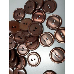 n 60 bottoni rotondi in plastica colore marrone cm 2,3 a 2 fori