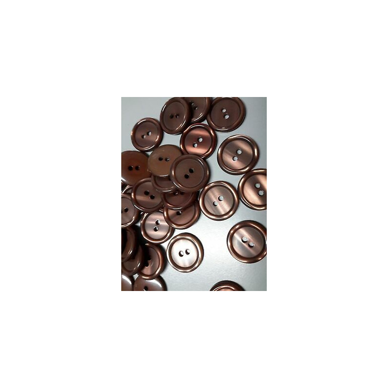n 60 bottoni rotondi in plastica colore marrone cm 2,3 a 2 fori