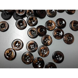 n 10 bottoni rotondi in plastica colore nocciola sfumato cm 1,5 a 4 fori