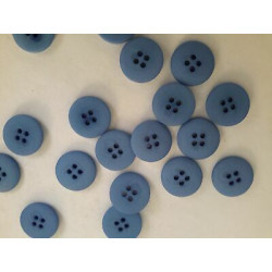 n 10 bottoni rotondi in plastica colore azzurro opaco cm 2 a 4 fori