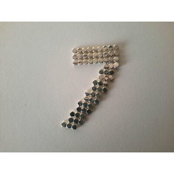 n 1 Applicazione decoro numero 7 in strass da cucire colore argento cm 2,5
