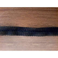 Metri 5 Nastro bordatura profilo passamaneria tessuto tulle nero cm 1