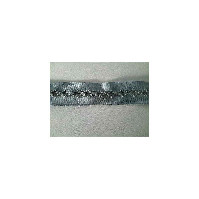 Metri 3 Nastro bordatura fettuccia passamaneria tessuto cotone grigio azzu