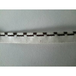 Metri 3 Nastro bordatura fettuccia passamaneria tessuto cotone beige con b